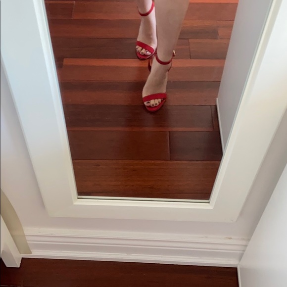 Aldo - Red Ankle Strap High Heels 👠 - Picture 3 of 5